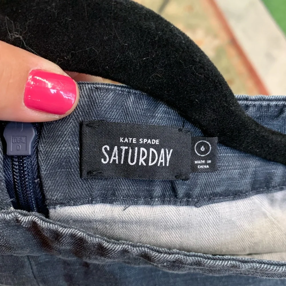 KATE SPADE SATURDAY Career Garment Washed Linen Layover Pencil Skirt, 6